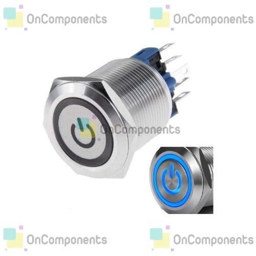 22MM 5P 12VDC ON-OFF METAL SWITCH WITH  BLUE LIGHT